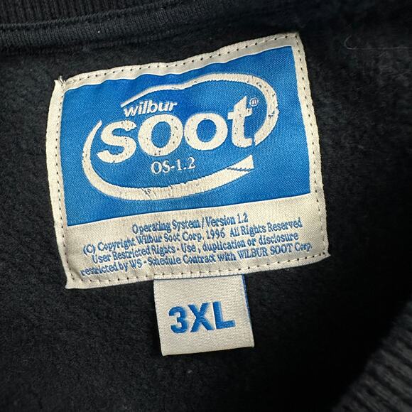 Vintage Wilbur Soot Mens Sweatshirt Size 3XL Black 1996 Computer Tech - Picture 3 of 8